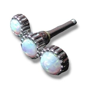 ⭐ NWT Lolita Boho Silver 20g Opal Gem Nose Ring